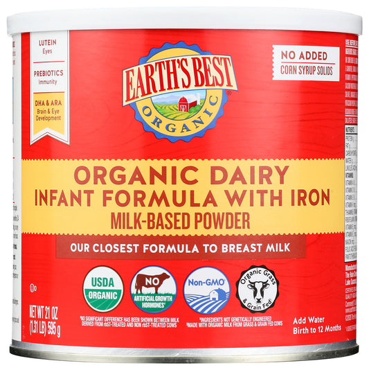 EARTH'S BEST: Organic Infant Formula with Iron, 23.2 oz