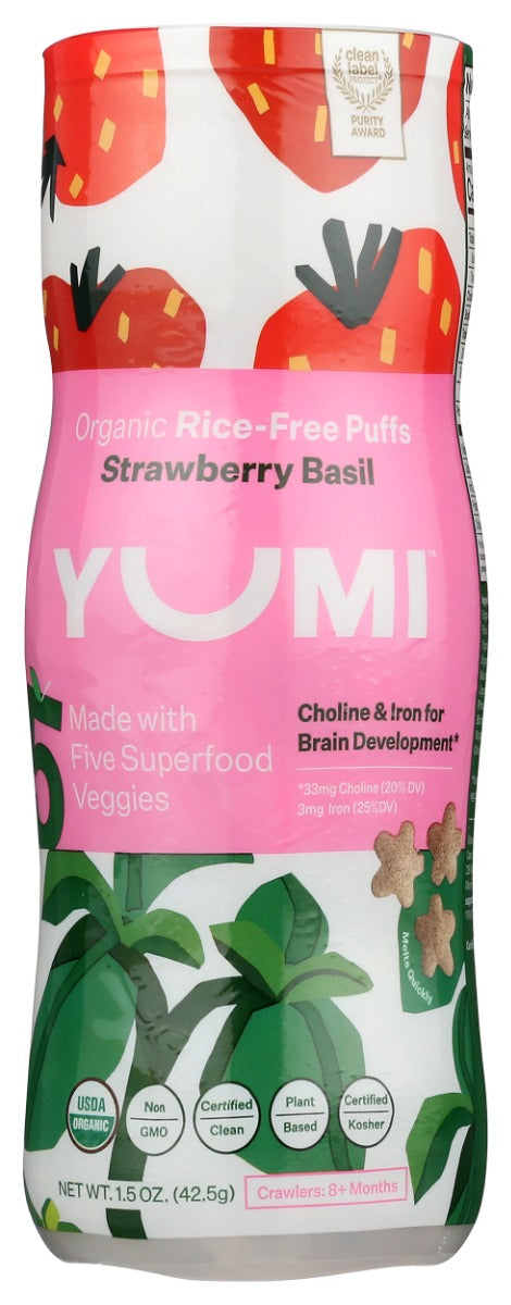 YUMI: Puffs Strwbrry Basil, 1.5 oz