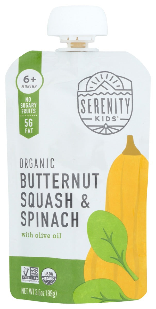 SERENITY KIDS: Organic Butternut and Spinach with Organic Olive Oil, 3.5 oz